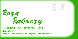 roza rakoczy business card