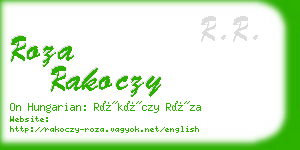roza rakoczy business card